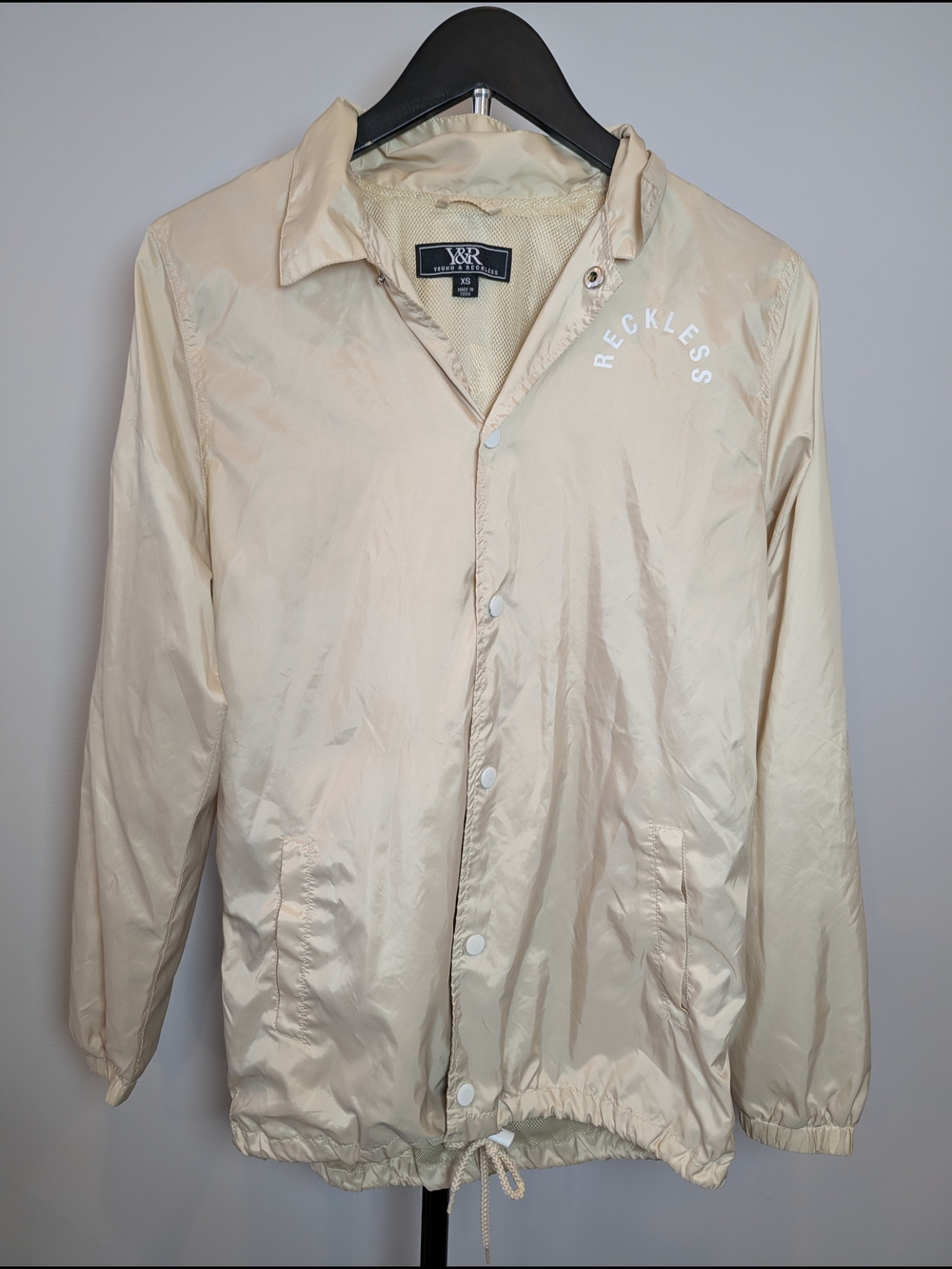 Young & Reckless Mens Size XS Tan Lightweight Windbreaker Jacket